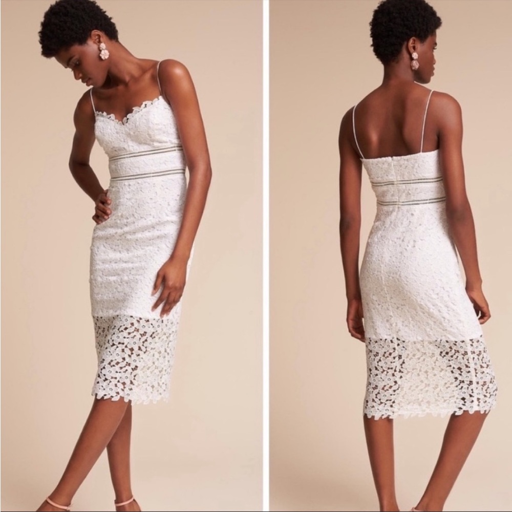 BHLDN Alessa Lace Midi Dress White